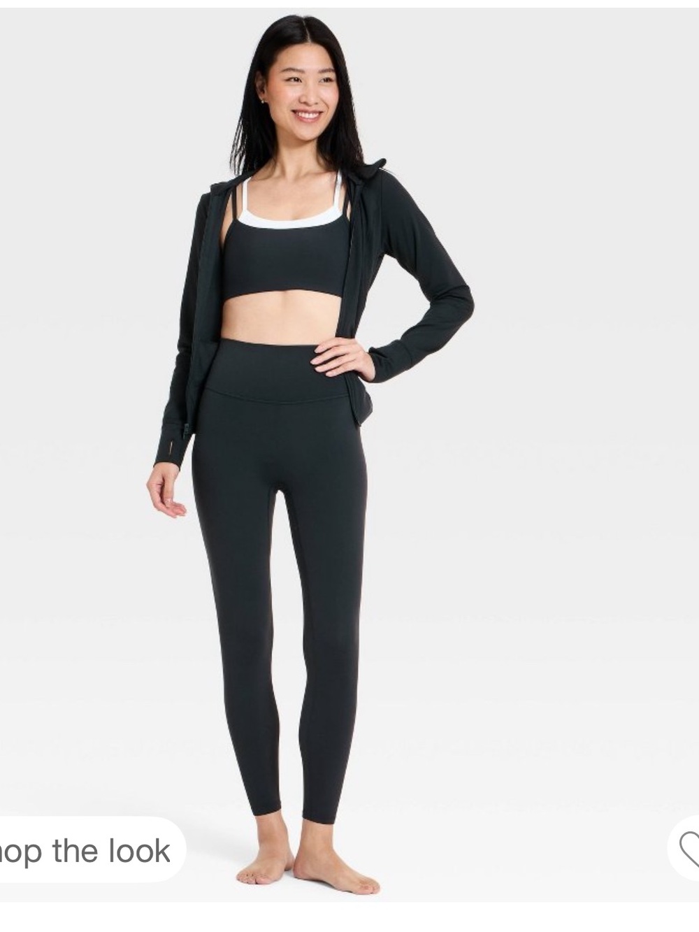High-Waisted Black Women's Leggings and doble sport bra ( large set )  no jacket